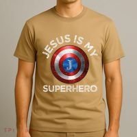 Jesus Is My Superhero Cute Powerful Christian Gift American T-Shirt thumb 3