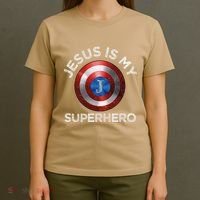 Jesus Is My Superhero Cute Powerful Christian Gift American T-Shirt thumb 4