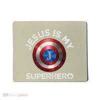 Jesus Is My Superhero Cute Powerful Christian Gift American Mousepad thumb 0