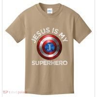 Jesus Is My Superhero Cute Powerful Christian Gift American Kids T-Shirt thumb 0