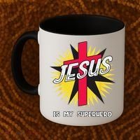 Jesus Is My Superhero Gift Coffee Mug thumb 2