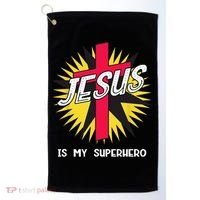 Jesus Is My Superhero Gift Golf Towel thumb 0