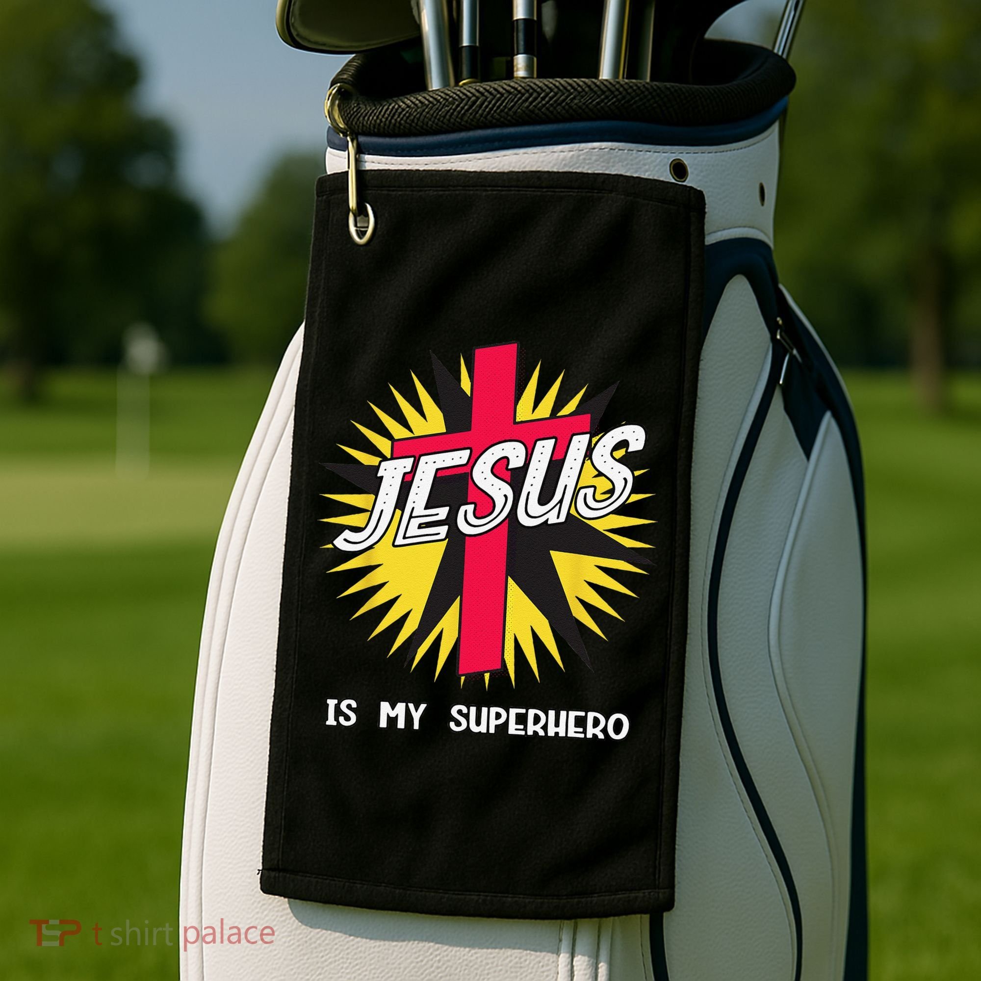 Jesus Is My Superhero Gift Golf Towel