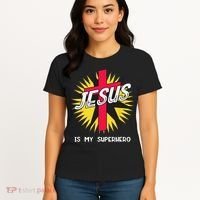 Jesus Is My Superhero Gift Women's T-Shirt thumb 4