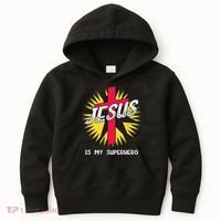 Jesus Is My Superhero Gift Kids Hoodie thumb 0