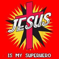 Jesus Is My Superhero Gift Santa Hat thumb 1