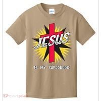 Jesus Is My Superhero Gift Kids T-Shirt thumb 0