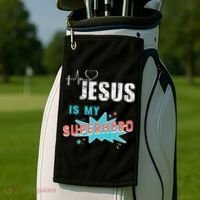 Jesus Is My Superhero Sweet Powerful Christian Golf Towel thumb 2