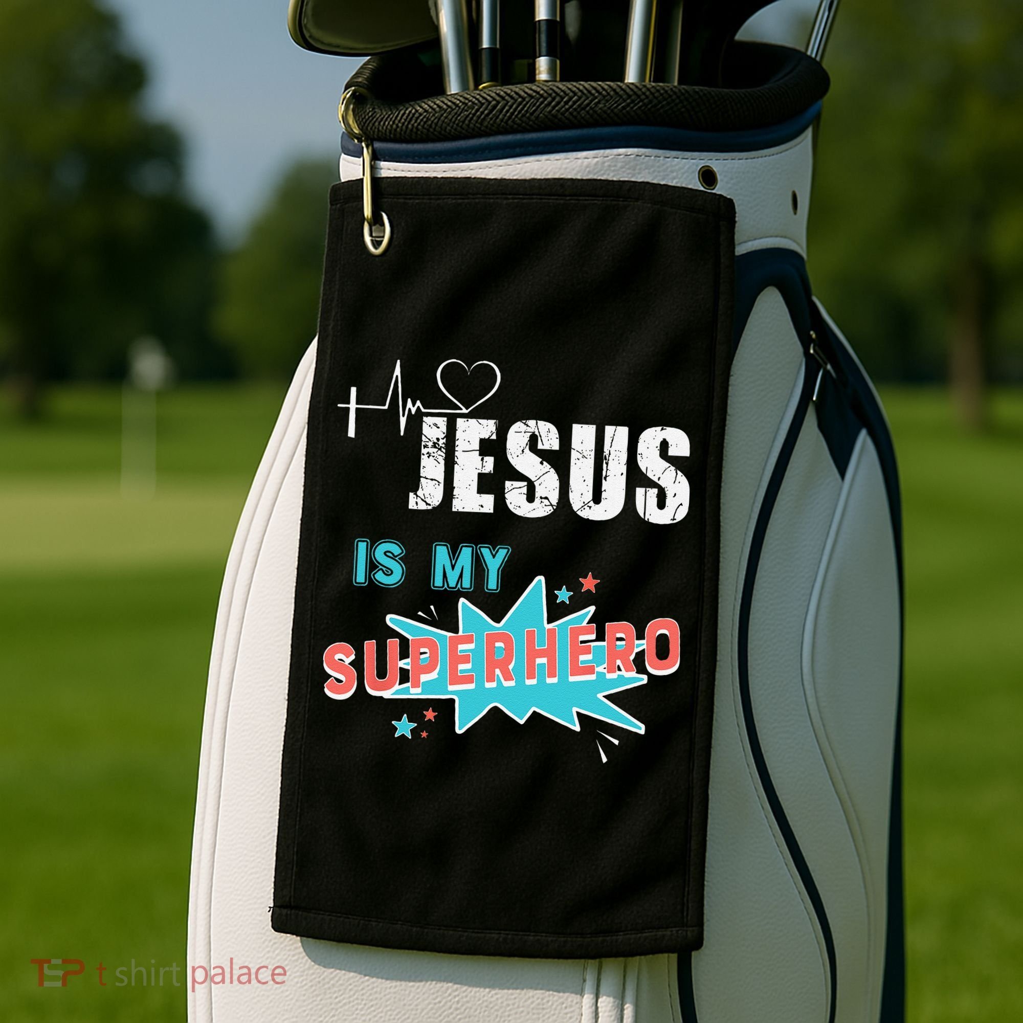 Jesus Is My Superhero Sweet Powerful Christian Golf Towel
