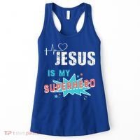 Jesus Is My Superhero Sweet Powerful Christian Women's Tank Top thumb 0
