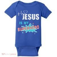 Jesus Is My Superhero Sweet Powerful Christian Baby Bodysuit thumb 0