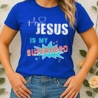 Jesus Is My Superhero Sweet Powerful Christian Women's T-Shirt thumb 2