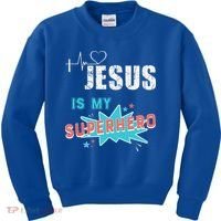 Jesus Is My Superhero Sweet Powerful Christian Kids Sweatshirt thumb 0
