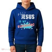 Jesus Is My Superhero Sweet Powerful Christian Kids Hoodie thumb 4