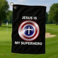 Jesus Is My Superhero T Golf Towel thumb 1