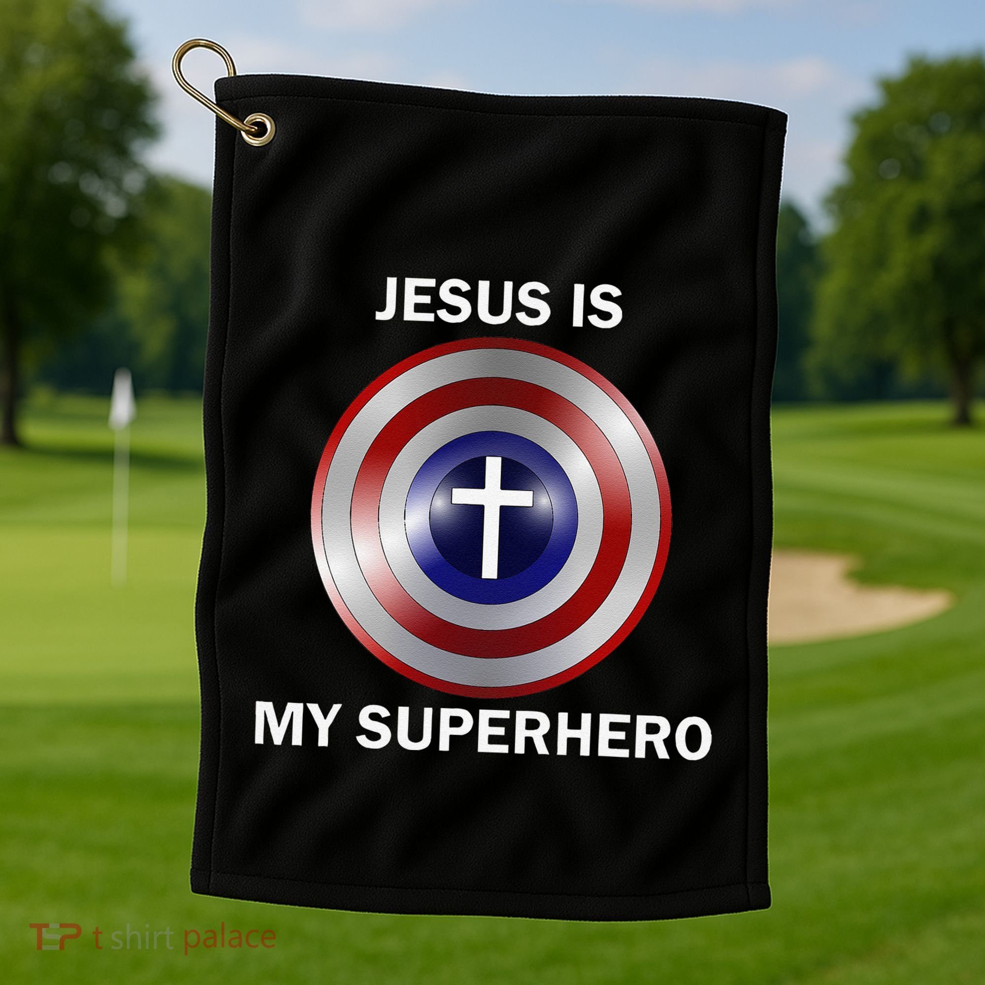 Jesus Is My Superhero T Golf Towel