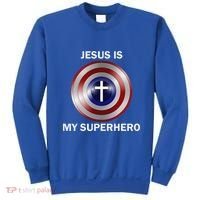 Jesus Is My Superhero T Sweatshirt thumb 0