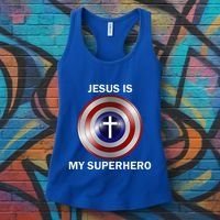 Jesus Is My Superhero T Women's Tank Top thumb 3