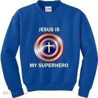 Jesus Is My Superhero T Kids Sweatshirt thumb 0