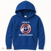 Jesus Is My Superhero T Kids Hoodie thumb 0