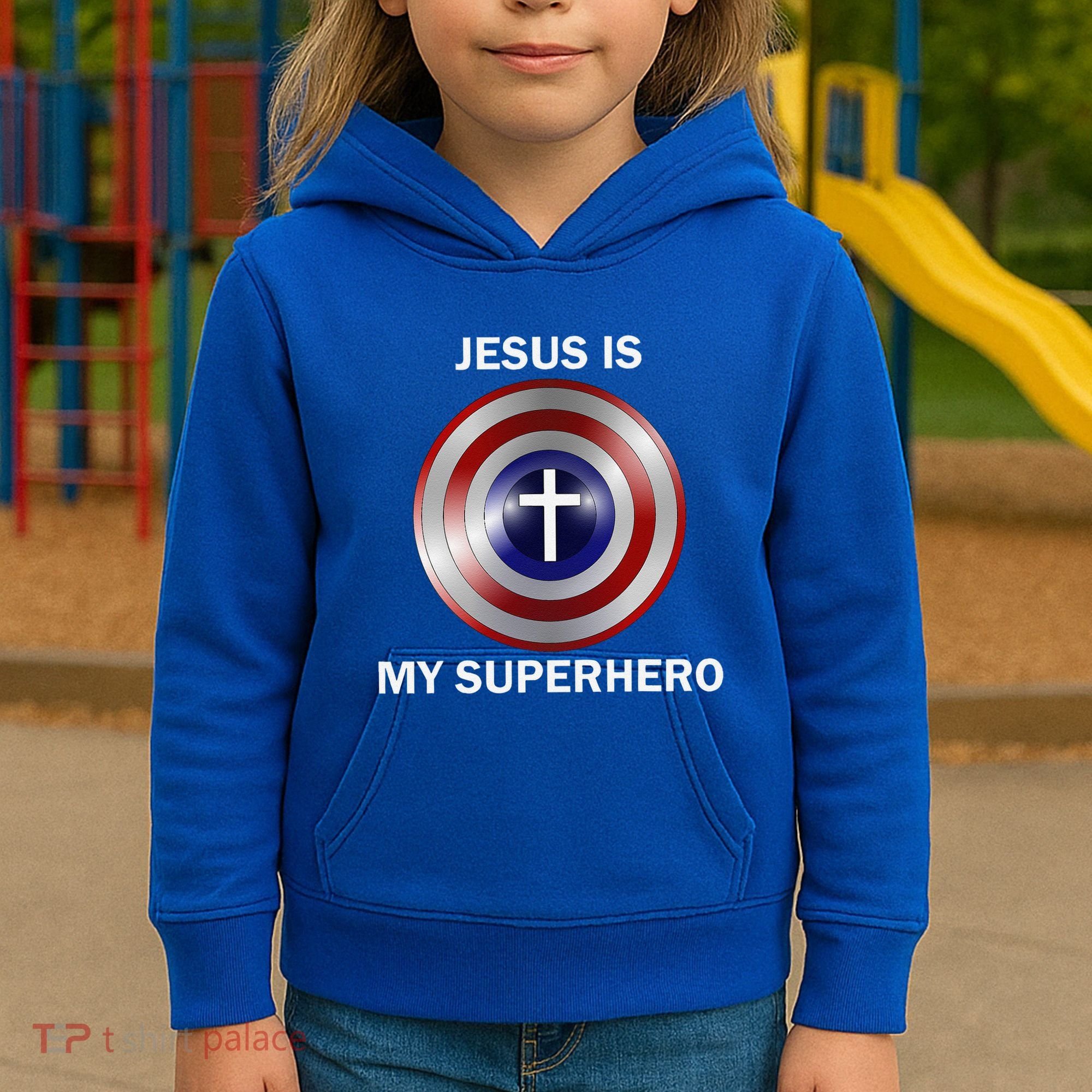Jesus Is My Superhero T Kids Hoodie