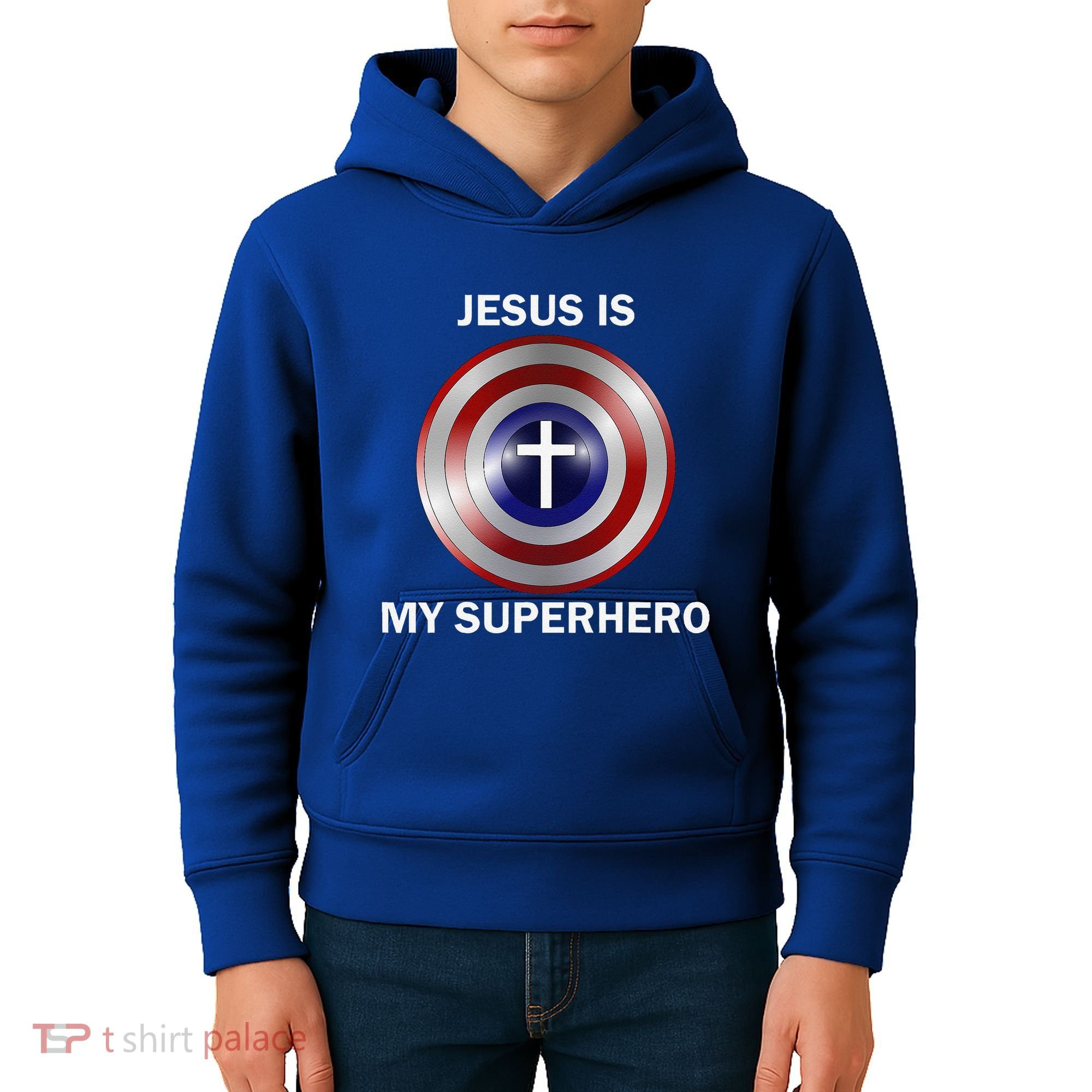 Jesus Is My Superhero T Kids Hoodie