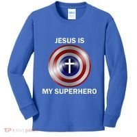 Jesus Is My Superhero T Kids Long Sleeve Shirt thumb 0