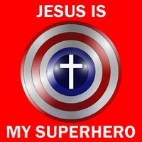 Jesus Is My Superhero T Santa Hat thumb 1
