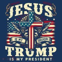 Jesus Is My Savior Donald Trump Is My President Usa Christian Flag T-Shirt thumb 7