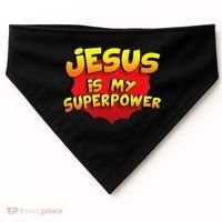 Jesus Is My Superpower Christian Gift USA-Made Doggie Bandana thumb 0