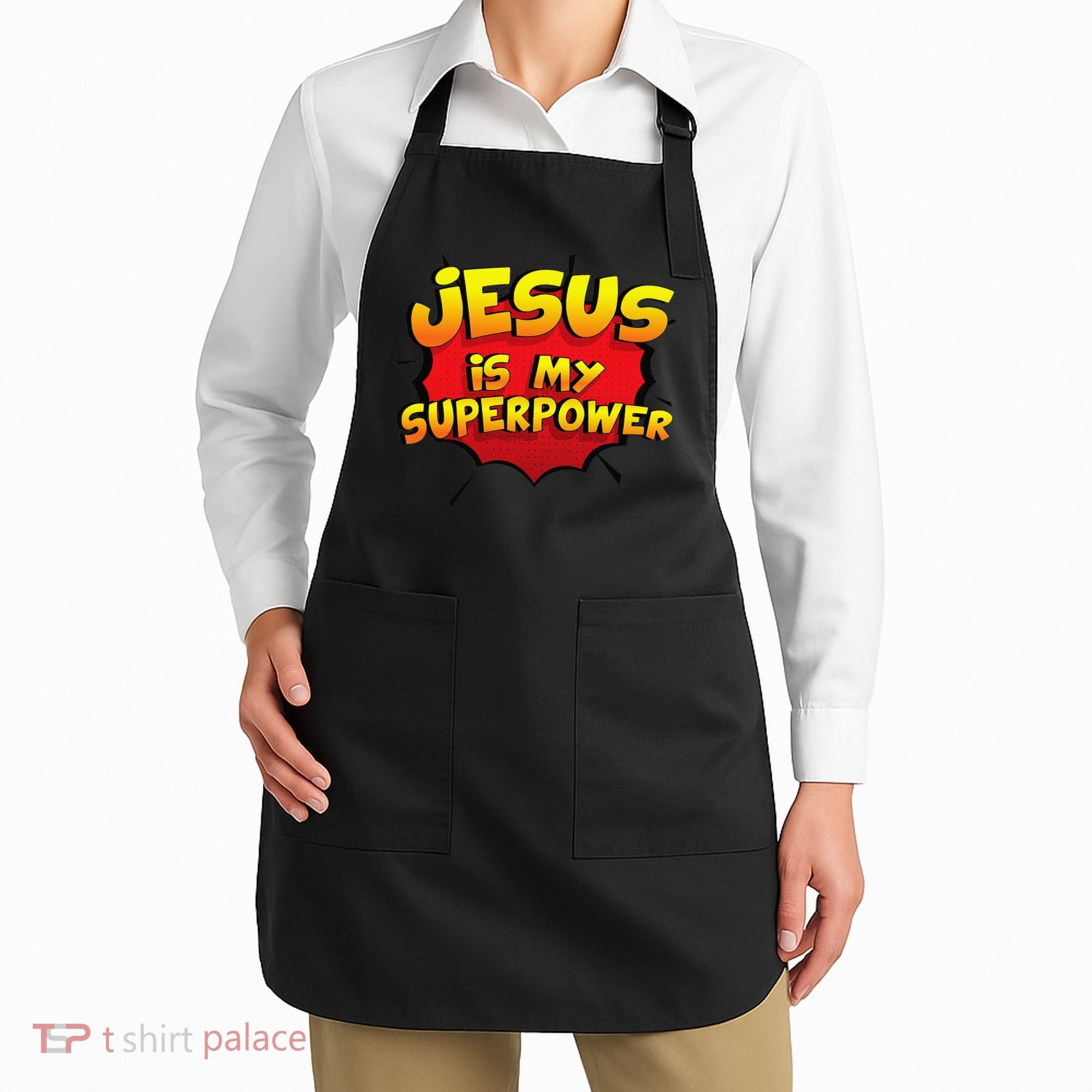Jesus Is My Superpower Christian Gift Apron