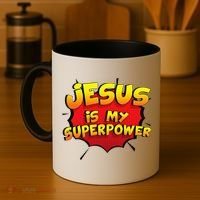 Jesus Is My Superpower Christian Gift Coffee Mug thumb 4