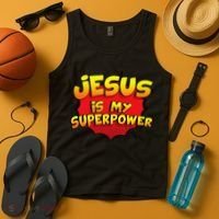 Jesus Is My Superpower Christian Gift Tank Top thumb 4