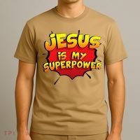 Jesus Is My Superpower Christian Gift T-Shirt thumb 3