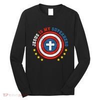 Jesus Is My Superhero Luke 1910 He Came To Save The Lost Long Sleeve Shirt thumb 0