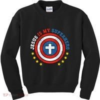 Jesus Is My Superhero Luke 1910 He Came To Save The Lost Kids Sweatshirt thumb 0