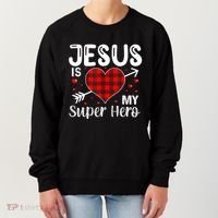 Jesus Is My Superhero Cute Powerful Christian Women's Sweatshirt thumb 0