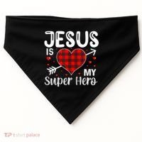 Jesus Is My Superhero Cute Powerful Christian USA-Made Doggie Bandana thumb 0