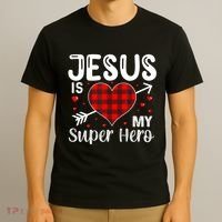Jesus Is My Superhero Cute Powerful Christian T-Shirt thumb 3