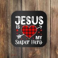 Jesus Is My Superhero Cute Powerful Christian Coaster thumb 0