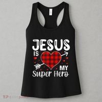 Jesus Is My Superhero Cute Powerful Christian Women's Tank Top thumb 3