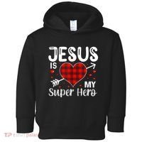 Jesus Is My Superhero Cute Powerful Christian Toddler Hoodie thumb 0