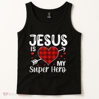 Jesus Is My Superhero Cute Powerful Christian Tank Top thumb 2