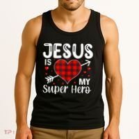 Jesus Is My Superhero Cute Powerful Christian Tank Top thumb 3