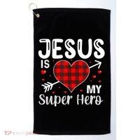 Jesus Is My Superhero Cute Powerful Christian Golf Towel thumb 0