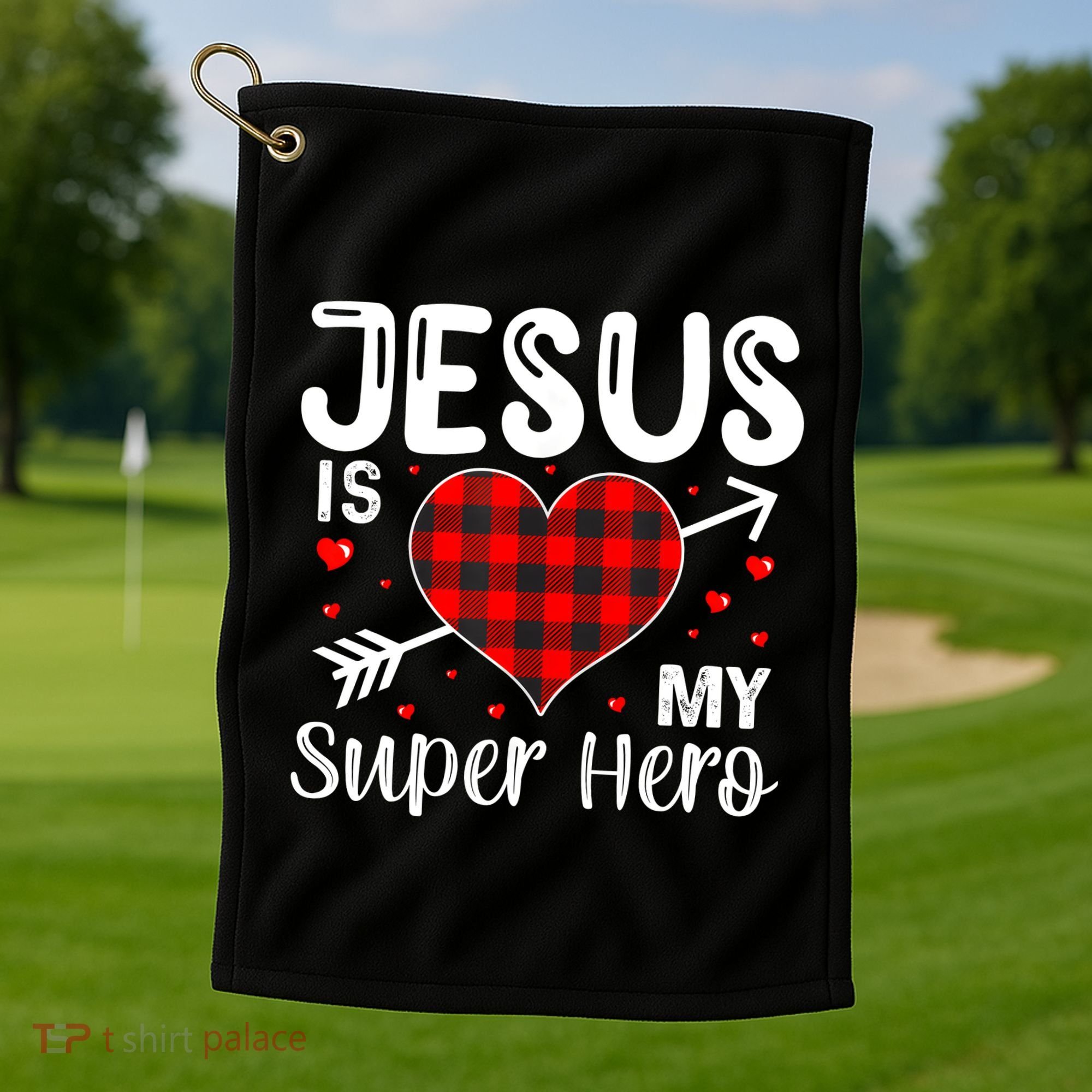 Jesus Is My Superhero Cute Powerful Christian Golf Towel
