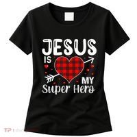 Jesus Is My Superhero Cute Powerful Christian Women's T-Shirt thumb 0