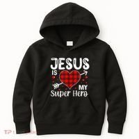 Jesus Is My Superhero Cute Powerful Christian Kids Hoodie thumb 0