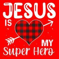 Jesus Is My Superhero Cute Powerful Christian Santa Hat thumb 1
