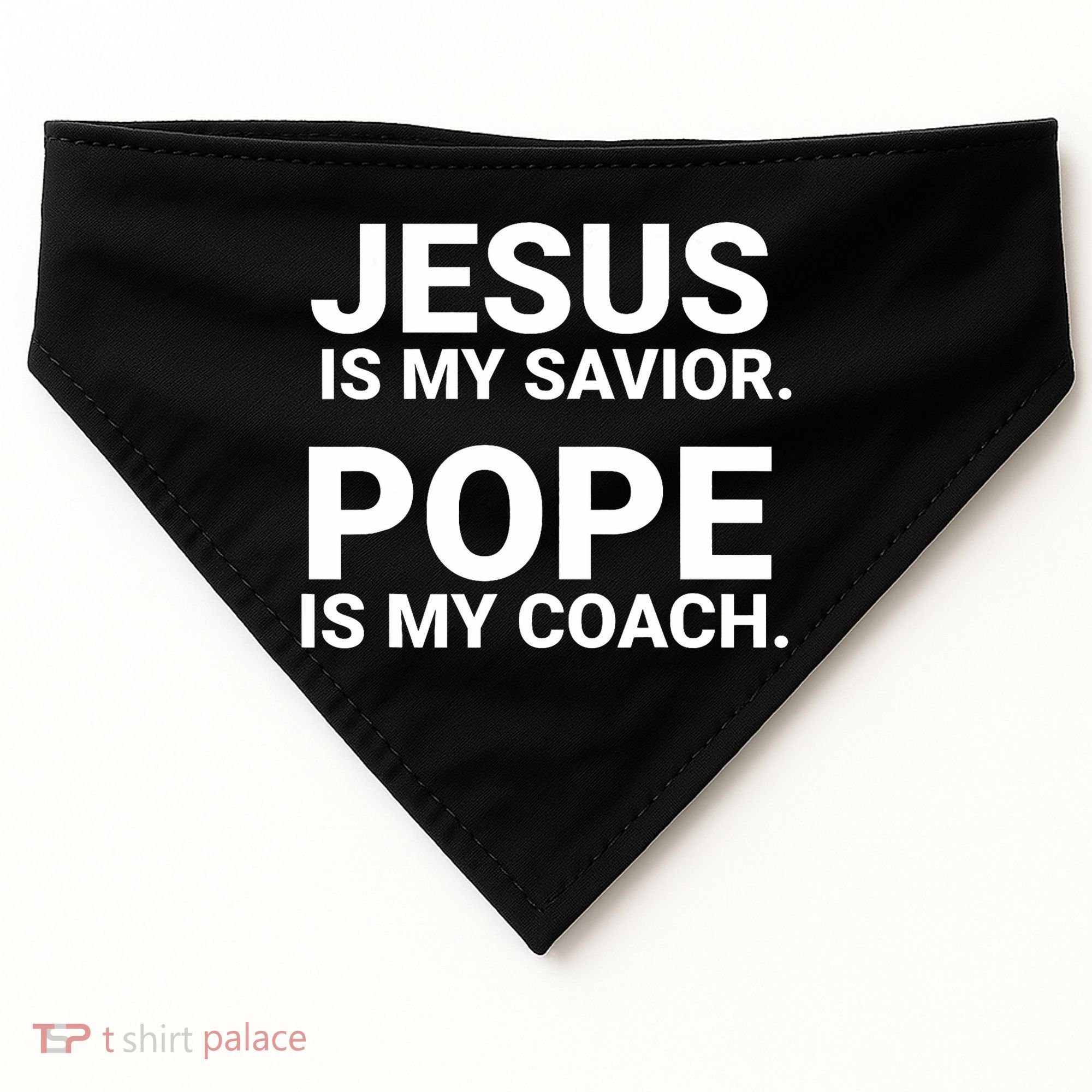 Jesus Is My Savior Pope Is My Coach USA-Made Doggie Bandana